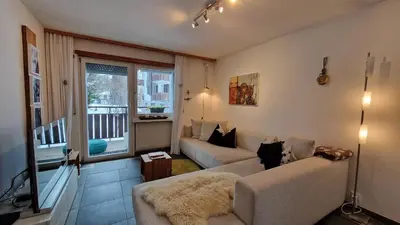 Ein Sitzbereich in der Unterkunft Haus VALLESIA