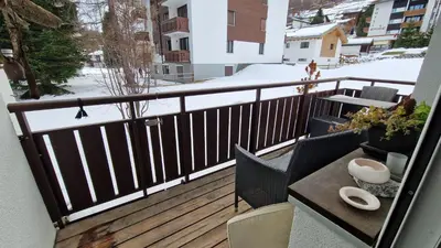 Ein Balkon oder eine Terrasse in der Unterkunft Haus VALLESIA