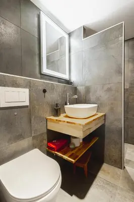 Ein Badezimmer in der Unterkunft Studio rénové avec vue imprenable sur les Alpes