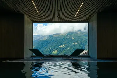 Ein allgemeiner Bergblick oder ein Berglick von des Hostels aus