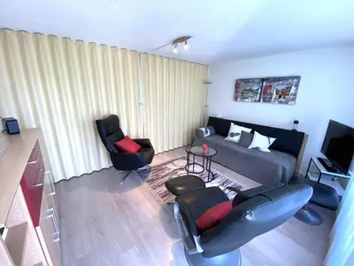 Ein Sitzbereich in der Unterkunft Adler 86