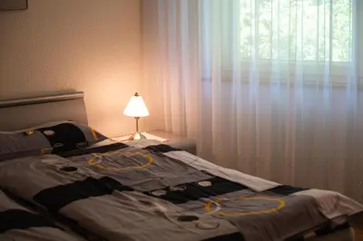Ein Bett oder Betten in einem Zimmer der Unterkunft Sunnäplätzli- Aprt. 4p Matterhorn view/Wifi