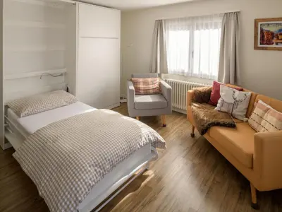 Ein Bett oder Betten in einem Zimmer der Unterkunft Chalet Soldanella