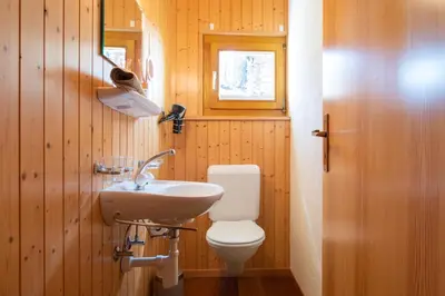 Ein Badezimmer in der Unterkunft Chalet Kira mit Hotpot