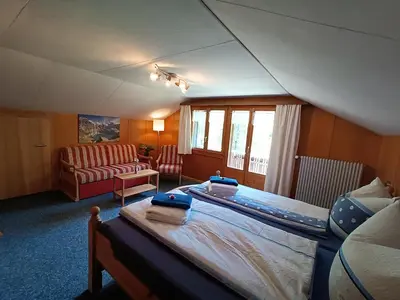 Ein Bett oder Betten in einem Zimmer der Unterkunft Chalet Filfalle