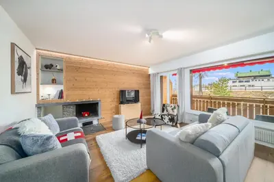 TV/Unterhaltungsangebot in der Unterkunft In the heart of Crans, fireplace and parking
