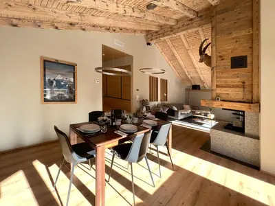 Ein Sitzbereich in der Unterkunft Oasis-Zermatt