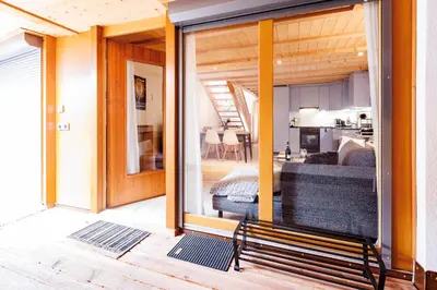 Ein Sitzbereich in der Unterkunft Kinohaus 3