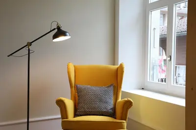 Ein Sitzbereich in der Unterkunft City Center Apartment