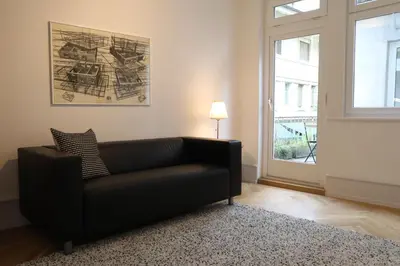 Ein Sitzbereich in der Unterkunft City Center Apartment