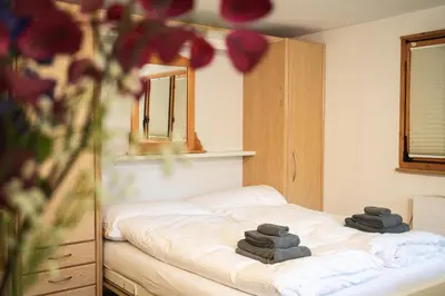 Ein Bett oder Betten in einem Zimmer der Unterkunft Studio direkt im Zentrum, tolle Terrasse, Aussicht