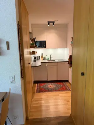 Küche/Küchenzeile in der Unterkunft 2-Zimmer Studio mit grossem Balkon und Bergpanorama - 400m von Talstation Sillerenbahn
