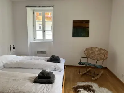 Ein Bett oder Betten in einem Zimmer der Unterkunft Terra - Haus auf dem Sand