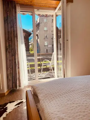 Ein Bett oder Betten in einem Zimmer der Unterkunft Im alten Dorfteil von Zermatt