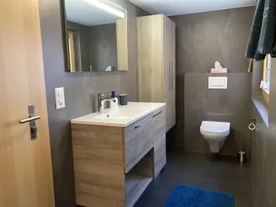 Ein Badezimmer in der Unterkunft Ferienwohnung Dorfbrunnu