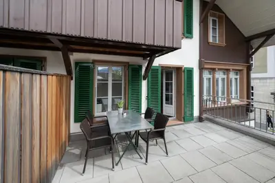 Ein Balkon oder eine Terrasse in der Unterkunft Studio ALBERT Interlaken