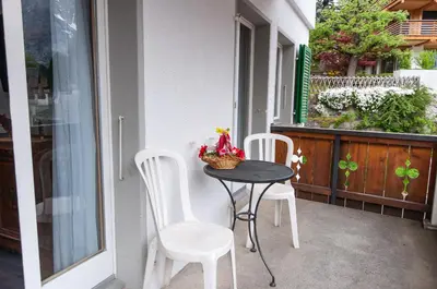 Ein Balkon oder eine Terrasse in der Unterkunft Ferienwohnung Hirschen