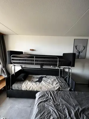 Ein Bett oder Betten in einem Zimmer der Unterkunft Superbe studio Anzère, rénové, au pied des pistes