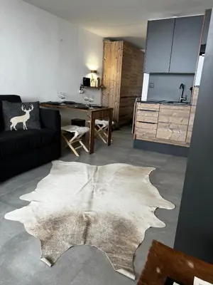 Küche/Küchenzeile in der Unterkunft Superbe studio Anzère, rénové, au pied des pistes