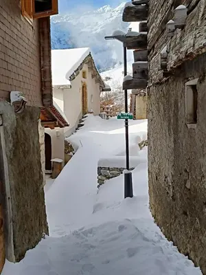 Ferienhaus Turilji im Winter