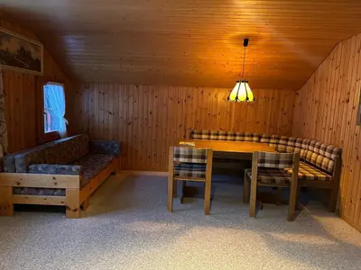 Ein Sitzbereich in der Unterkunft Hotel Bären Lodge