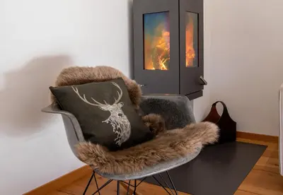 Ein Sitzbereich in der Unterkunft Chalet Stella Alpina
