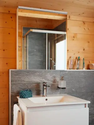 Ein Badezimmer in der Unterkunft Chalet Nachtigall