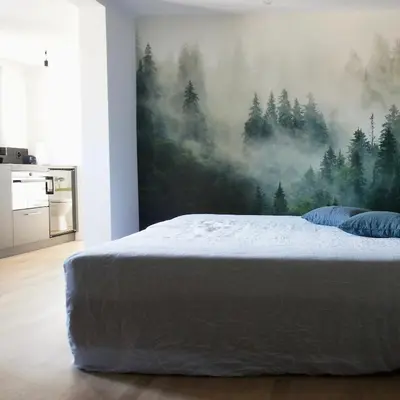 Ein Bett oder Betten in einem Zimmer der Unterkunft NI FRAVI Holiday Apartments, Interlaken West