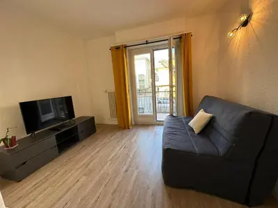 Ein Sitzbereich in der Unterkunft Sion Central Station proche toutes commodites