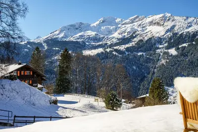 Ein allgemeiner Bergblick oder ein Berglick von der Ferienwohnung aus