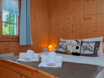 Ein Bett oder Betten in einem Zimmer der Unterkunft Chalet Anusach by Interhome