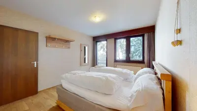 Ein Bett oder Betten in einem Zimmer der Unterkunft Lovely apartment with a view - accessible by skis