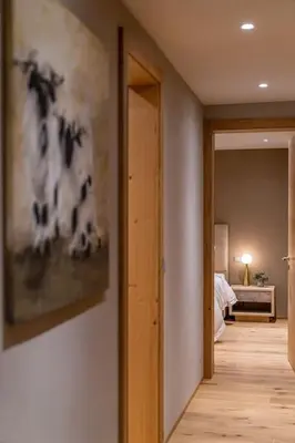 Ein Bett oder Betten in einem Zimmer der Unterkunft Saas-Fee stylish ski apartment