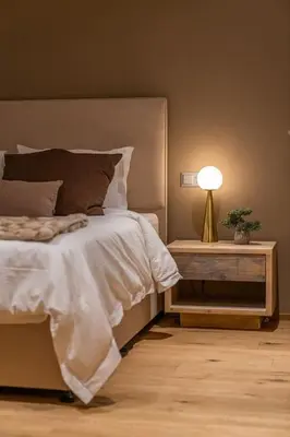 Ein Bett oder Betten in einem Zimmer der Unterkunft Saas-Fee stylish ski apartment