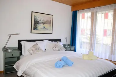 Ein Bett oder Betten in einem Zimmer der Unterkunft Charming and cosy apartment (sleeps 4-6 people) in a beautiful mountain village