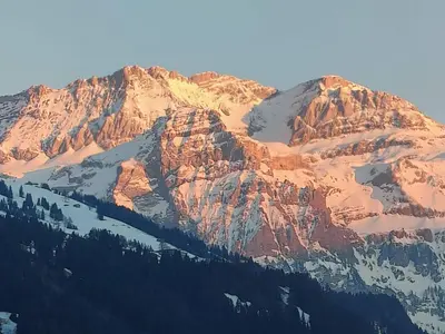 Ein allgemeiner Bergblick oder ein Berglick von der Ferienwohnung aus