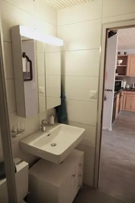Ein Badezimmer in der Unterkunft Renovierte Wohnung mit Ausblick für 1-2 Personen
