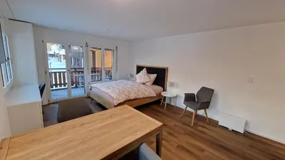 Ein Bett oder Betten in einem Zimmer der Unterkunft Studio direkt an der Langlaufloipe