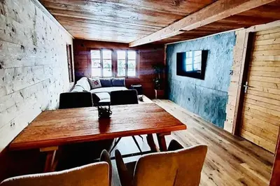 TV/Unterhaltungsangebot in der Unterkunft Luxury & Cosy 3.5 rooms apartment in almost 300 years old Chalet
