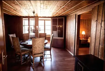 Ein Sitzbereich in der Unterkunft Marianne's Rustic