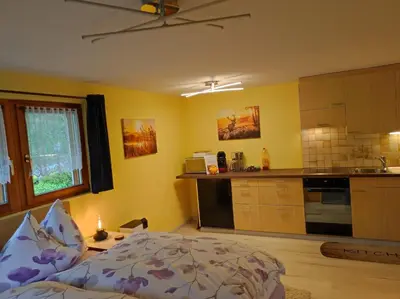 Küche/Küchenzeile in der Unterkunft Studio mit traumhafter Aussicht