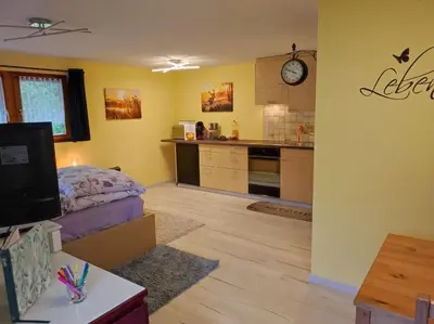 Küche/Küchenzeile in der Unterkunft Studio mit traumhafter Aussicht