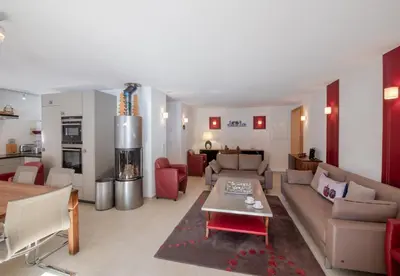 Ein Sitzbereich in der Unterkunft Chalet Sole Apt 3