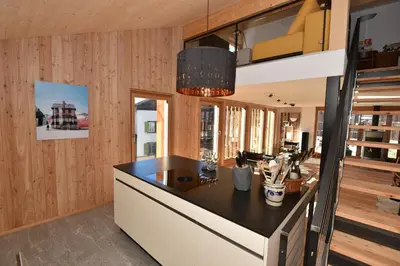 Küche/Küchenzeile in der Unterkunft Fantastic renovated Chalet in the heart of Alps