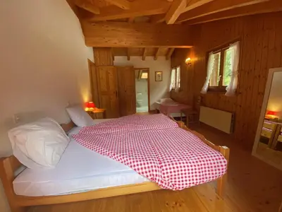 Ein Bett oder Betten in einem Zimmer der Unterkunft Auberge du Val des dix