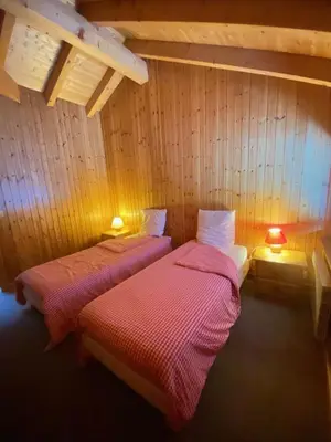 Ein Bett oder Betten in einem Zimmer der Unterkunft Auberge du Val des dix