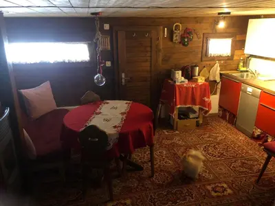 Ein Sitzbereich in der Unterkunft Chalet Alpin suisse