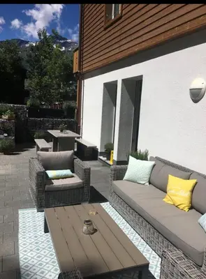 Ein Sitzbereich in der Unterkunft Le Manoir 2